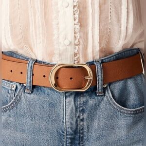 J. Crew Women's Oval buckle belt in Italian leather